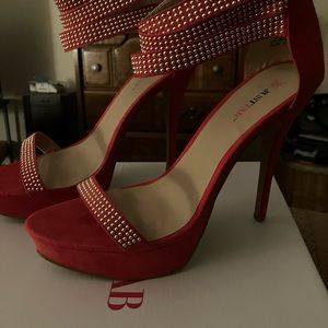 Red 2 inch platform 5 inch heel